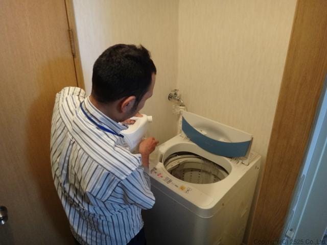 本日掃除で使用したタオルを洗濯