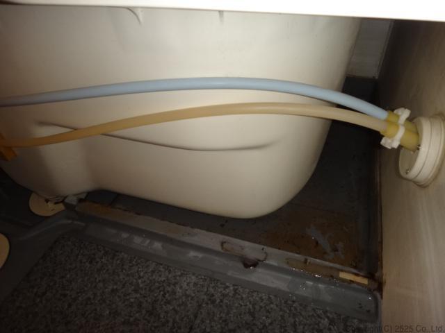 お風呂バスタブ下部エプロン内高圧洗浄コバエ,チョウバエ駆除方法手順,汚れの様子