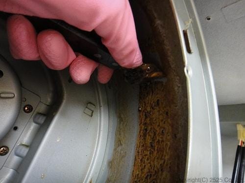 レンジフードファンケース内の清掃２